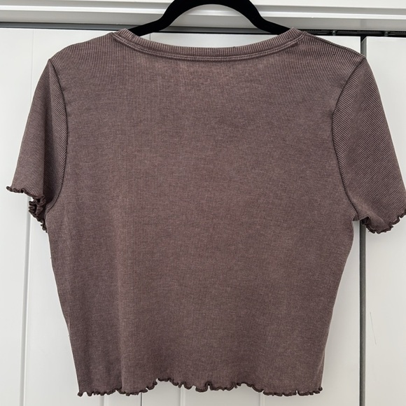 NWOT AERIE Ribbed Mauve Crop Top - Picture 5 of 5